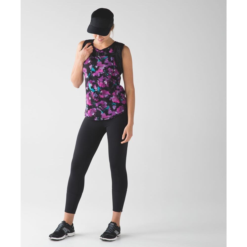 LULULEMON Sculpt Tank Size 4 Midnight Bloom Black Deep Fuschia / Black - Picture 3 of 6